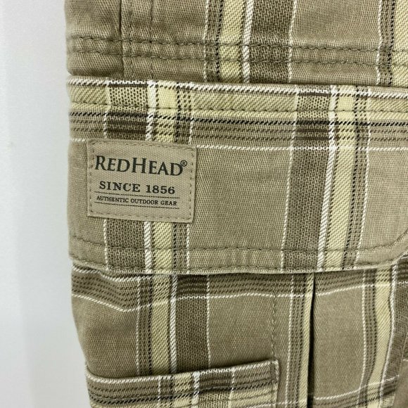 Redhead Men's Size 38 Tan Plaid Cargo Shorts - Picture 3 of 9